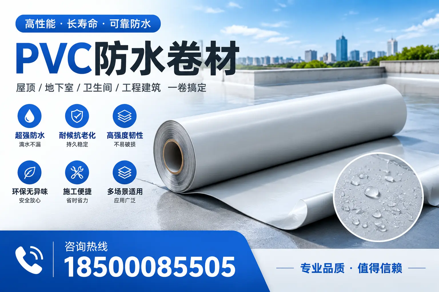 PVC防水卷材的防水效果评测,适合梧州的科学依据